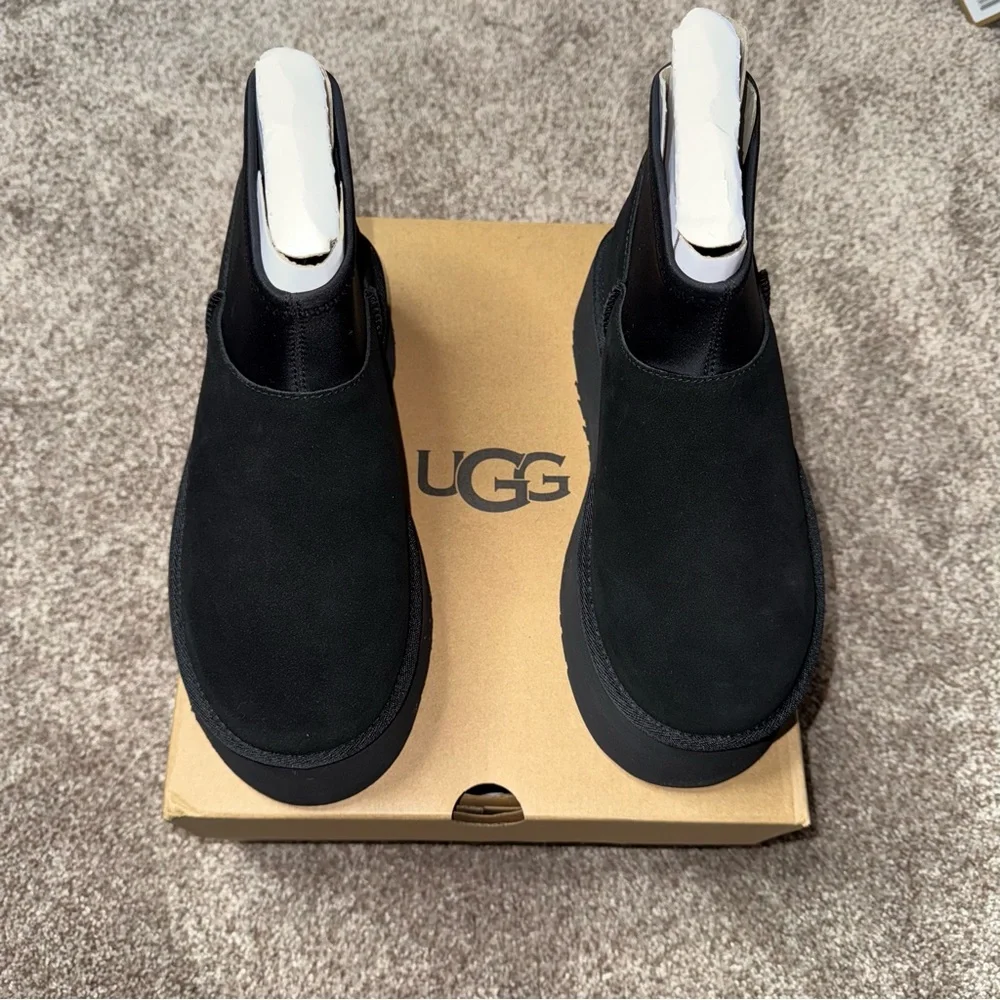 New Women’s UGG Classic Mini Dipper Cozy Ankle Boots Black Platform